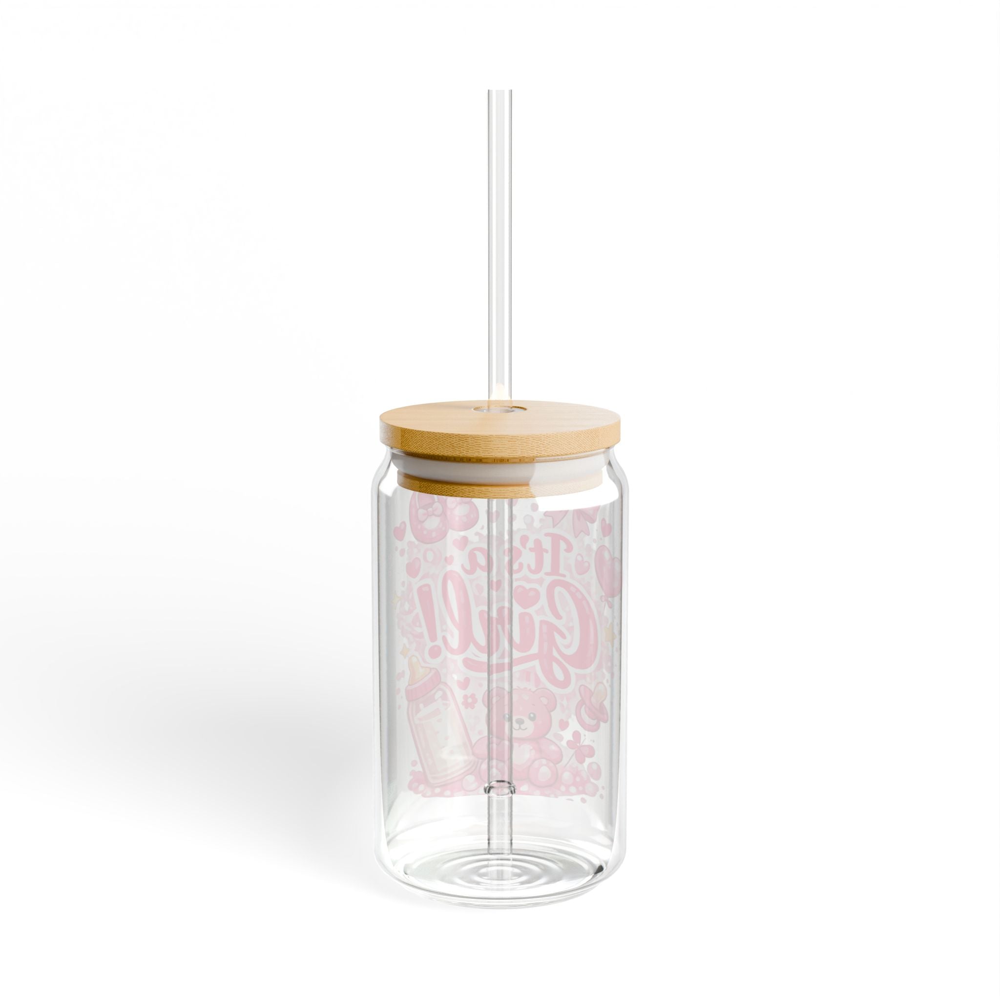 It's a Girl! 16oz Baby Shower Sipper Glass - Pink Celebration Drink Tumbler