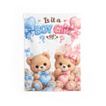 Gender Reveal Baby Tapestry — "Is it a Boy or Girl?" Cute Teddy Shower Decor