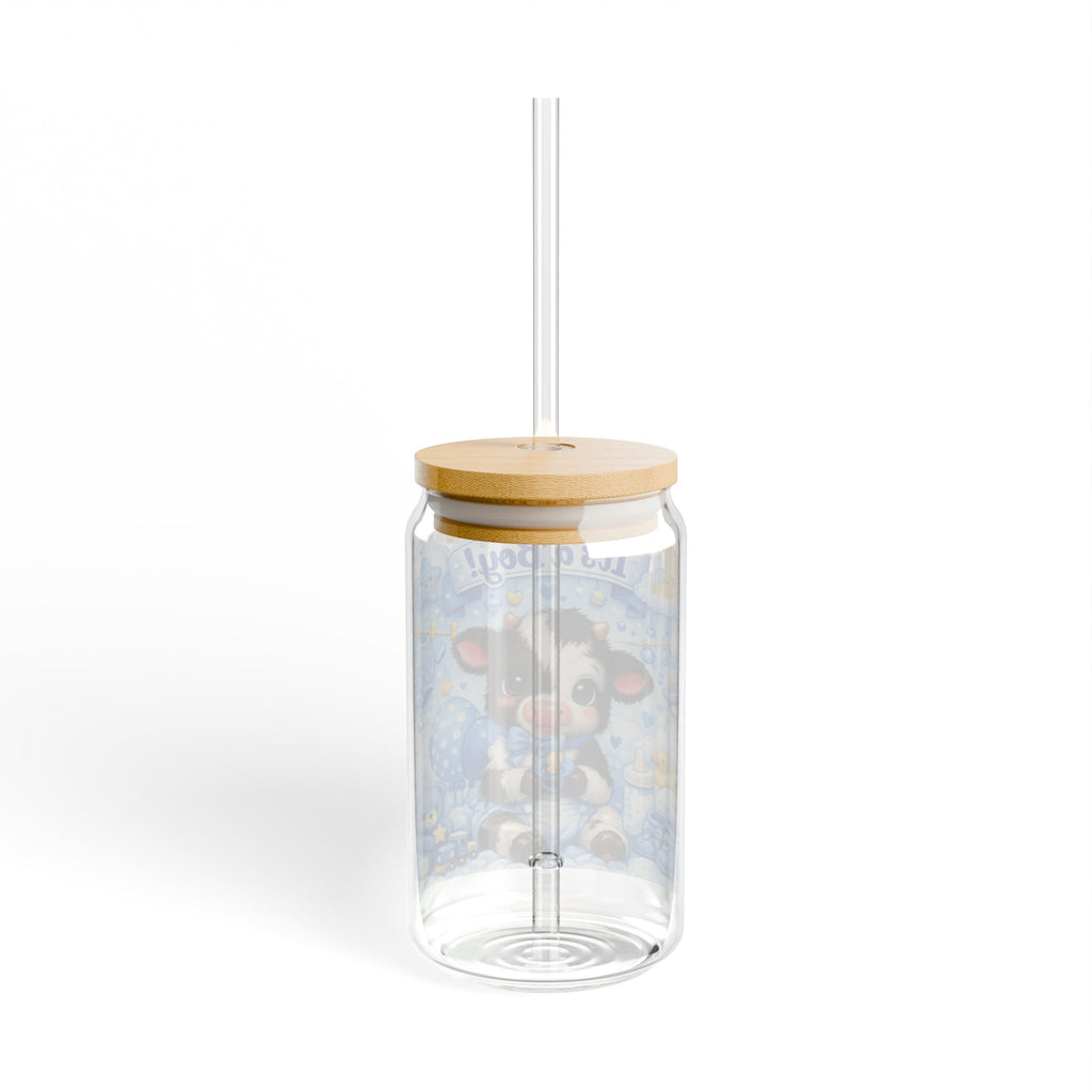 It's a Boy Sipper Glass - 16oz Baby Shower Drink Tumbler