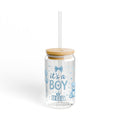 Baby Shower Sipper Glass — "It's a Boy" 16oz Bamboo Lid Cup