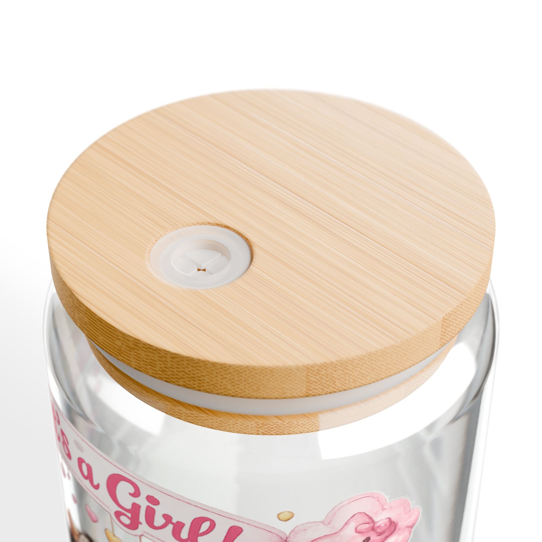 It's a Girl Baby Cow Sipper Glass — 16oz Newborn Baby Shower Gift