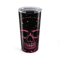 20oz Pink Skull & Roses Tumbler — Gothic Floral Travel Mug