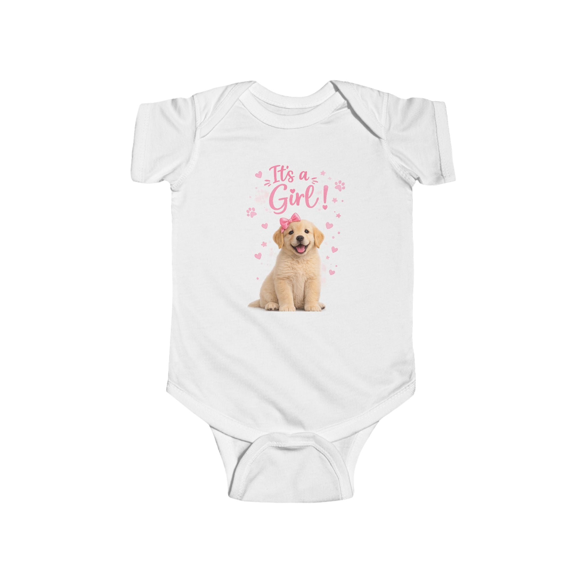 Baby Bodysuit — "It's a Girl!" Puppy Newborn Onesie