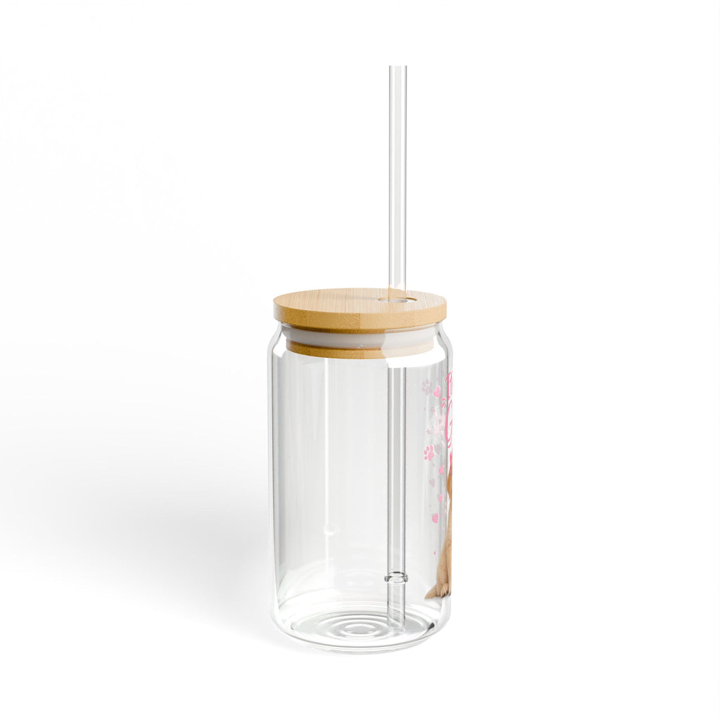 It’s a Girl Puppy Sipper Glass — 16oz Baby Shower Drink Tumbler